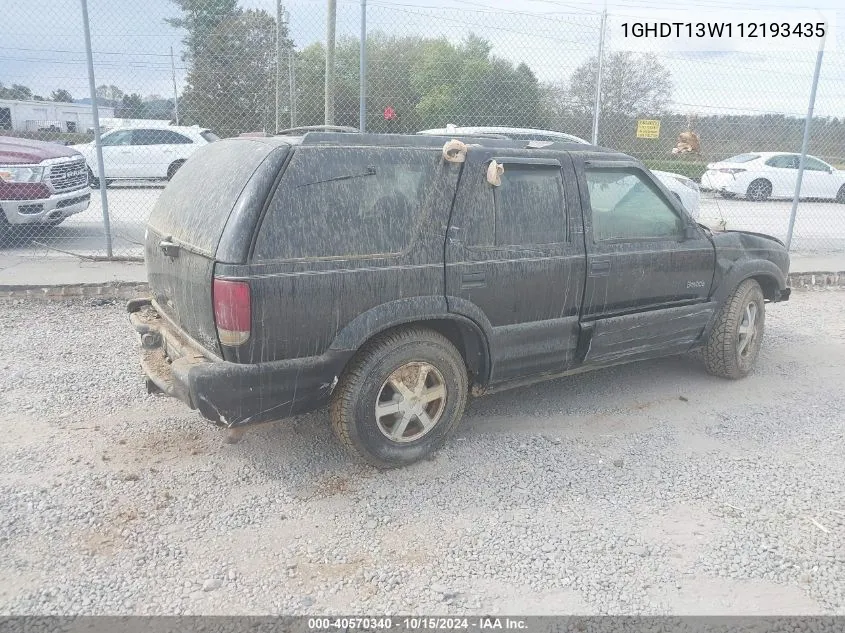 2001 Oldsmobile Bravada VIN: 1GHDT13W112193435 Lot: 40570340