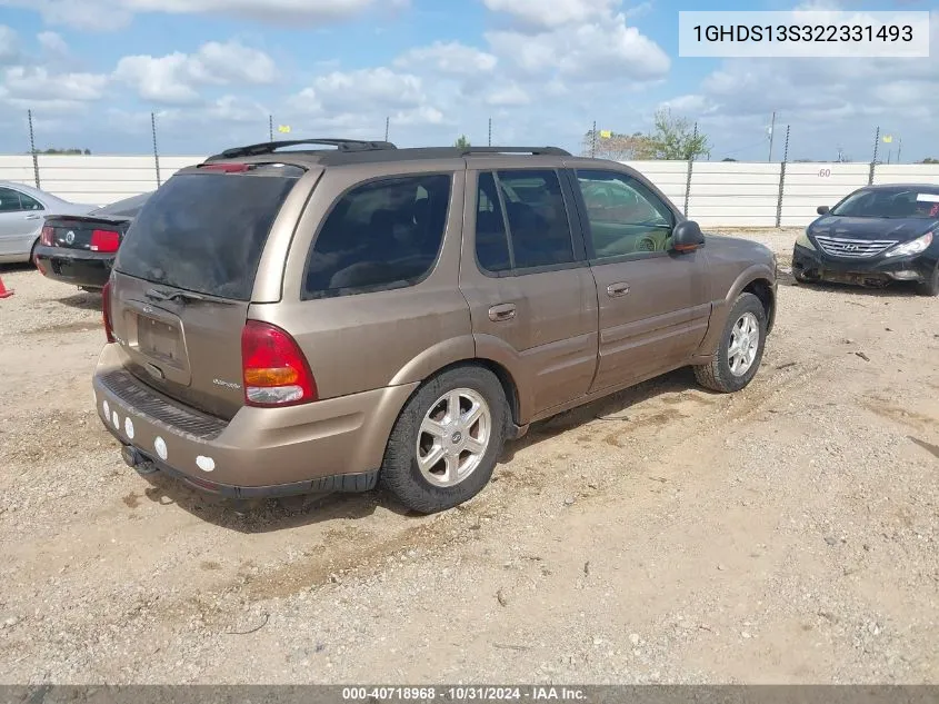 2002 Oldsmobile Bravada Base (Discontinued) VIN: 1GHDS13S322331493 Lot: 40718968