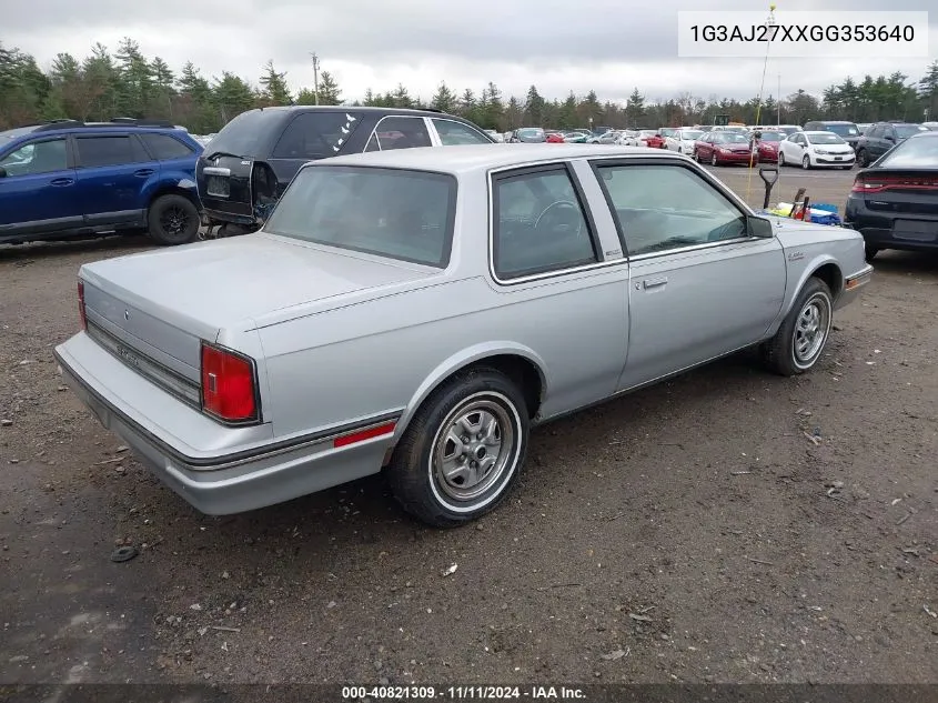 1G3AJ27XXGG353640 1986 Oldsmobile Cutlass Ciera