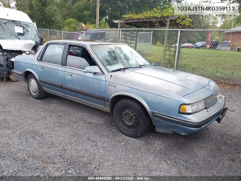 1989 Oldsmobile Cutlass Ciera VIN: 1G3AJ51N4KG359113 Lot: 40409390