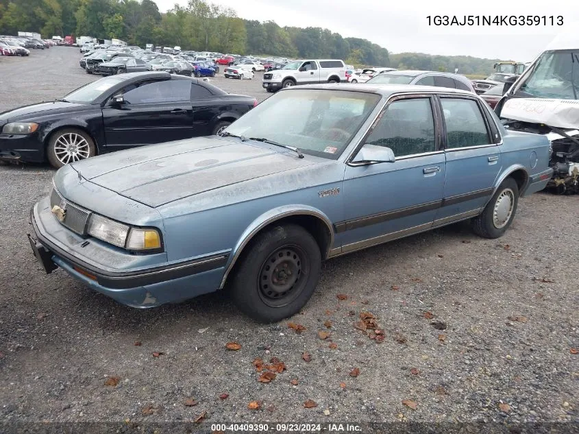 1989 Oldsmobile Cutlass Ciera VIN: 1G3AJ51N4KG359113 Lot: 40409390