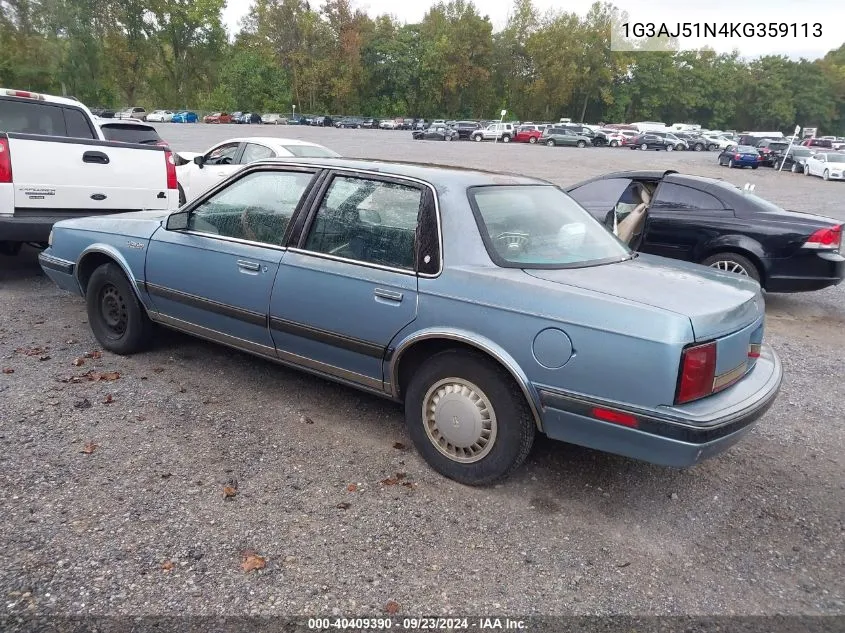 1989 Oldsmobile Cutlass Ciera VIN: 1G3AJ51N4KG359113 Lot: 40409390