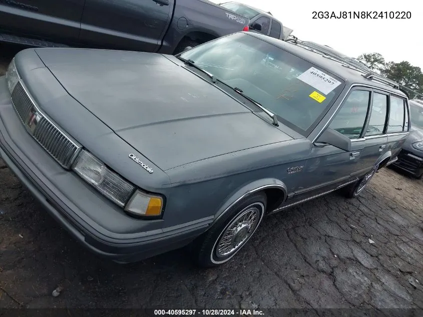 1989 Oldsmobile Cutlass Ciera Cruiser VIN: 2G3AJ81N8K2410220 Lot: 40595297