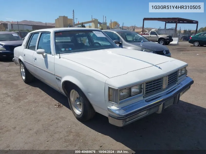 1987 Oldsmobile Cutlass Supreme VIN: 1G3GR51Y4HR310505 Lot: 40488676