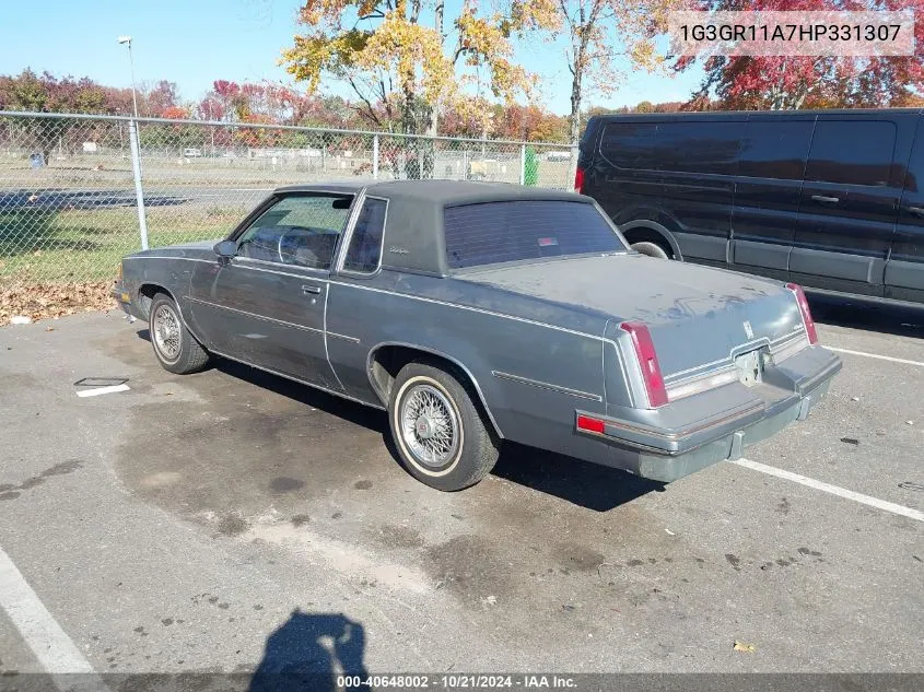 1987 Oldsmobile Cutlass Supreme VIN: 1G3GR11A7HP331307 Lot: 40648002