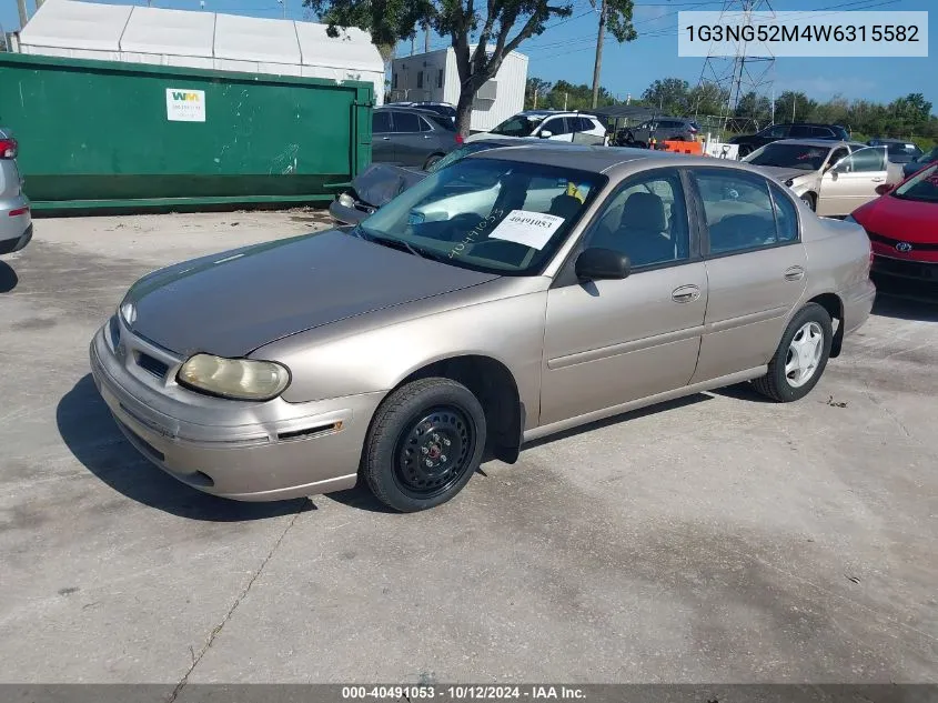 1998 Oldsmobile Cutlass Gls VIN: 1G3NG52M4W6315582 Lot: 40491053