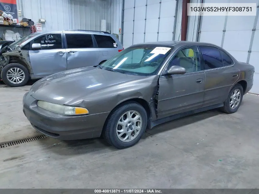 2000 Oldsmobile Intrigue Gl VIN: 1G3WS52H9YF308751 Lot: 40813871