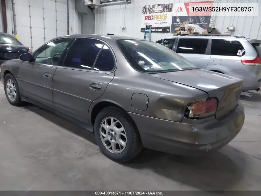 2000 Oldsmobile Intrigue Gl VIN: 1G3WS52H9YF308751 Lot: 40813871