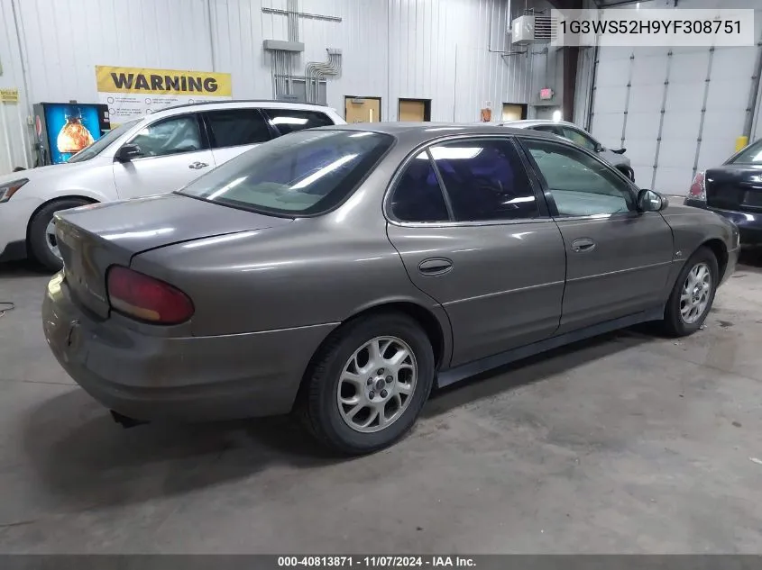 2000 Oldsmobile Intrigue Gl VIN: 1G3WS52H9YF308751 Lot: 40813871