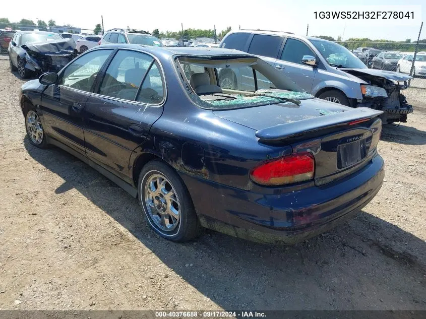 2002 Oldsmobile Intrigue Gl VIN: 1G3WS52H32F278041 Lot: 40376688