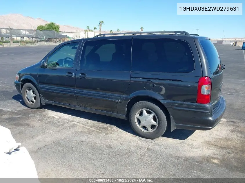 1998 Oldsmobile Silhouette Gls VIN: 1GHDX03E2WD279631 Lot: 40693463