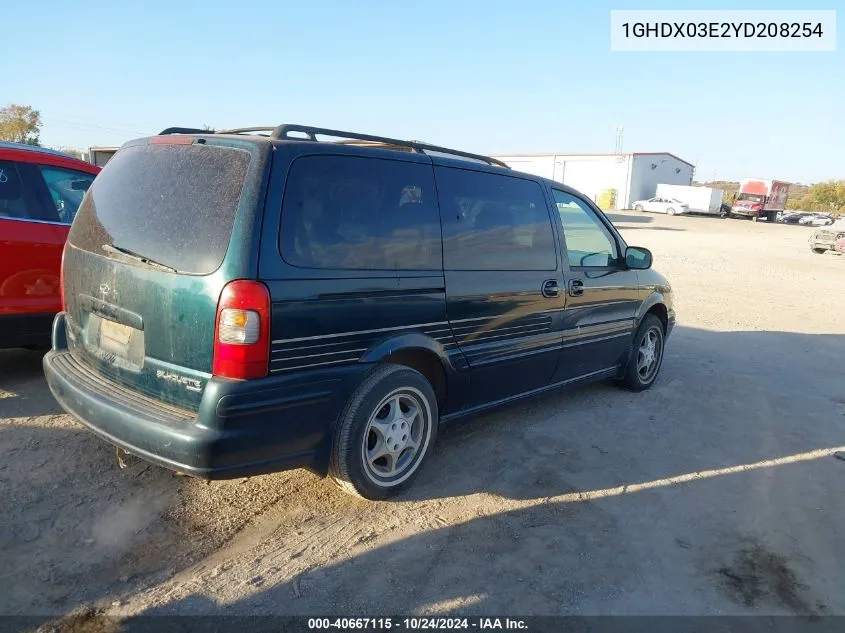 2000 Oldsmobile Silhouette Gls VIN: 1GHDX03E2YD208254 Lot: 40667115