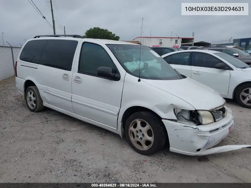 2003 Oldsmobile Silhouette Gl VIN: 1GHDX03E63D294631 Lot: 40264527