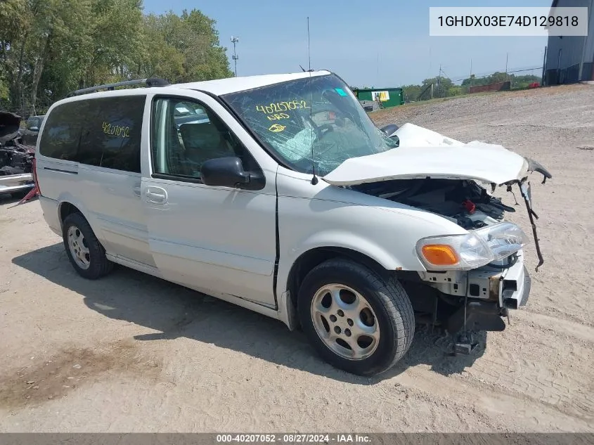 2004 Oldsmobile Silhouette Gls VIN: 1GHDX03E74D129818 Lot: 40207052