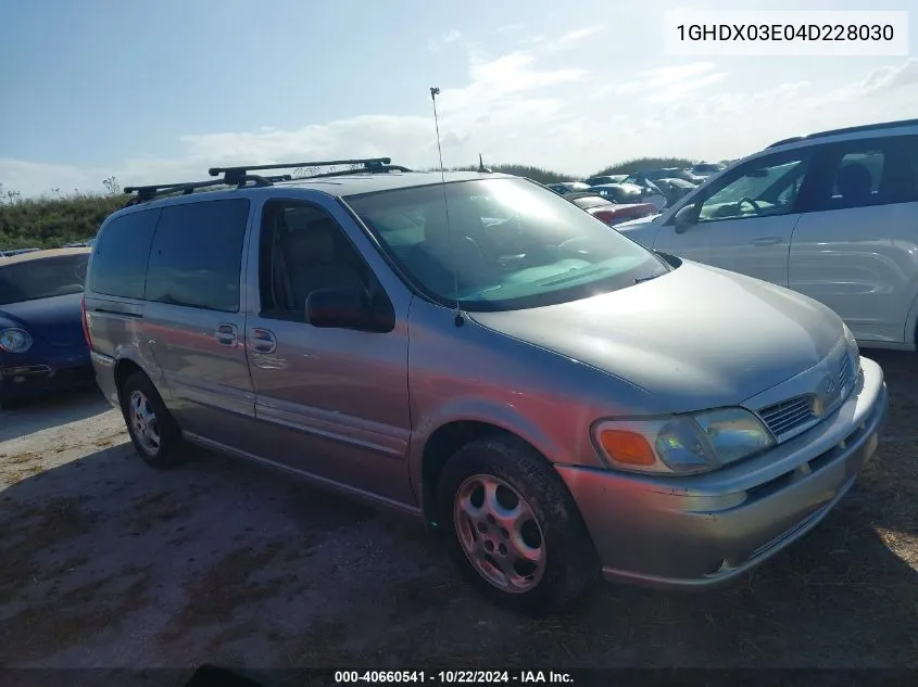 2004 Oldsmobile Silhouette Gls VIN: 1GHDX03E04D228030 Lot: 40660541