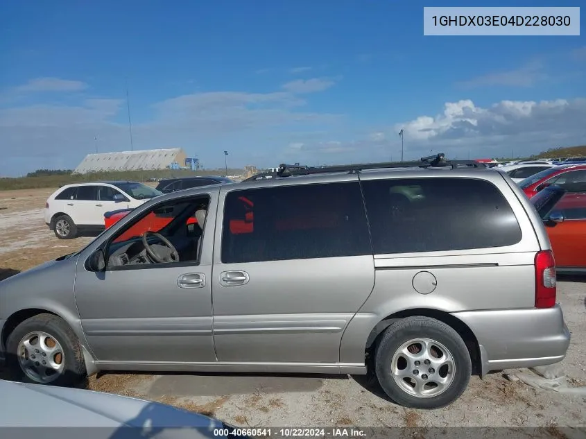 2004 Oldsmobile Silhouette Gls VIN: 1GHDX03E04D228030 Lot: 40660541