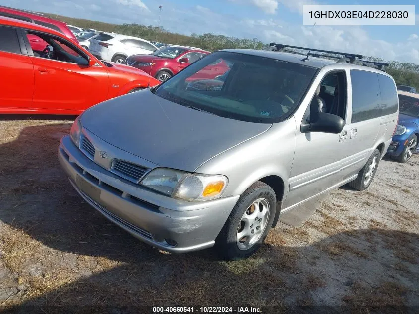 2004 Oldsmobile Silhouette Gls VIN: 1GHDX03E04D228030 Lot: 40660541