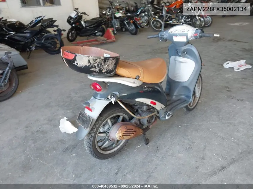 2003 Piaggio Lt 150 VIN: ZAPM228FX35002134 Lot: 40439532