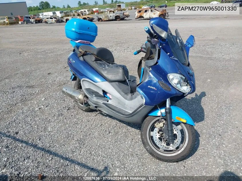 2006 Piaggio X9 Evolution 500 VIN: ZAPM270W965001330 Lot: 12057636