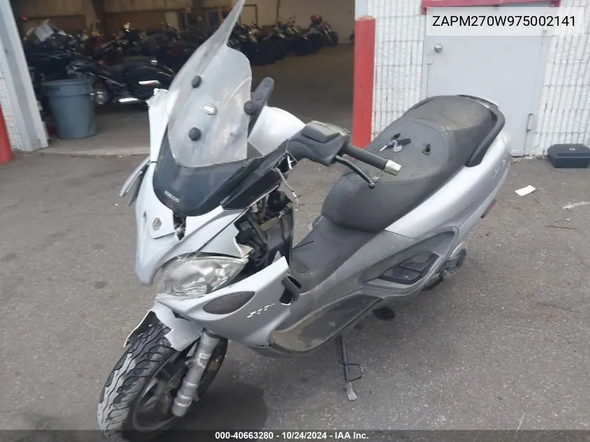 2007 Piaggio X9 Evolution 500 VIN: ZAPM270W975002141 Lot: 40663280