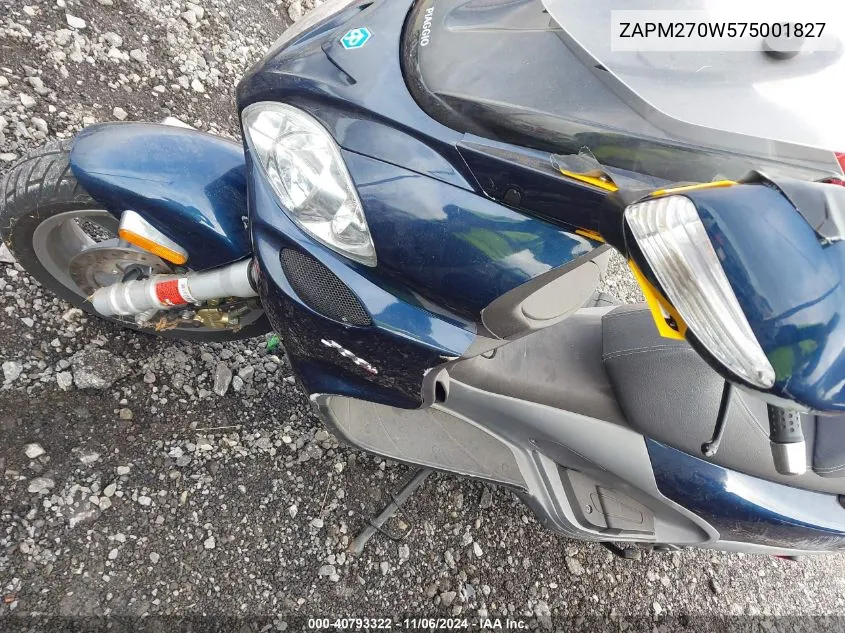 2007 Piaggio X9 Evolution 500 VIN: ZAPM270W575001827 Lot: 40793322