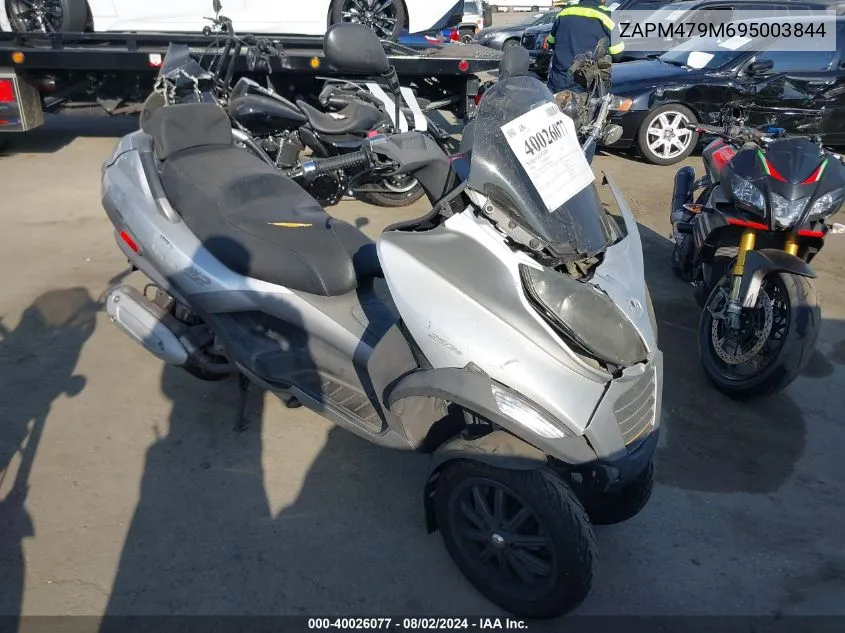 2009 Piaggio Mp3 250 VIN: ZAPM479M695003844 Lot: 40026077