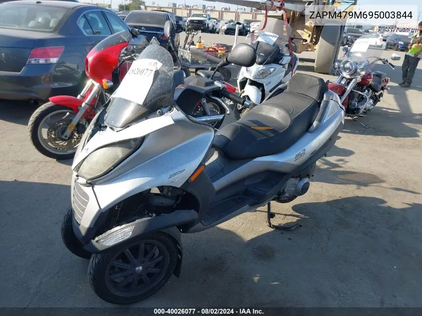 2009 Piaggio Mp3 250 VIN: ZAPM479M695003844 Lot: 40026077