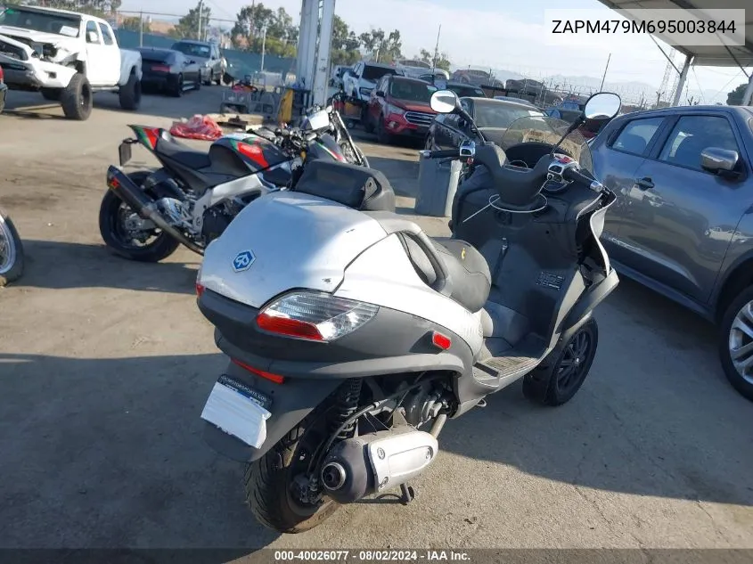 2009 Piaggio Mp3 250 VIN: ZAPM479M695003844 Lot: 40026077