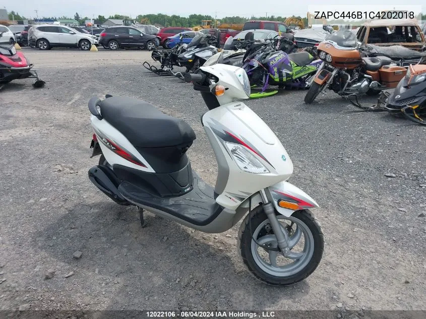 2012 Piaggio Fly 50 VIN: ZAPC446B1C4202018 Lot: 12022106