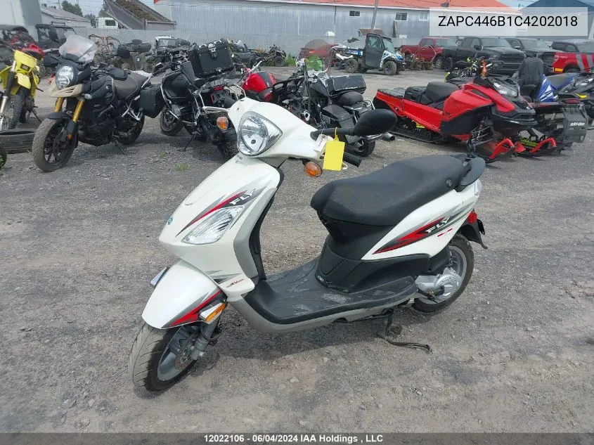 2012 Piaggio Fly 50 VIN: ZAPC446B1C4202018 Lot: 12022106