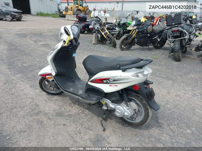 2012 Piaggio Fly 50 VIN: ZAPC446B1C4202018 Lot: 12022106