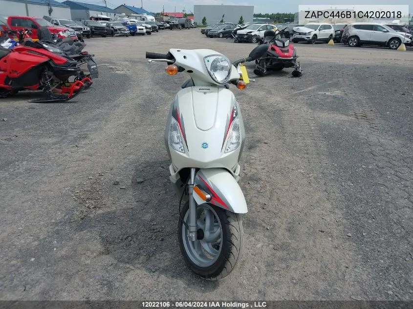 2012 Piaggio Fly 50 VIN: ZAPC446B1C4202018 Lot: 12022106