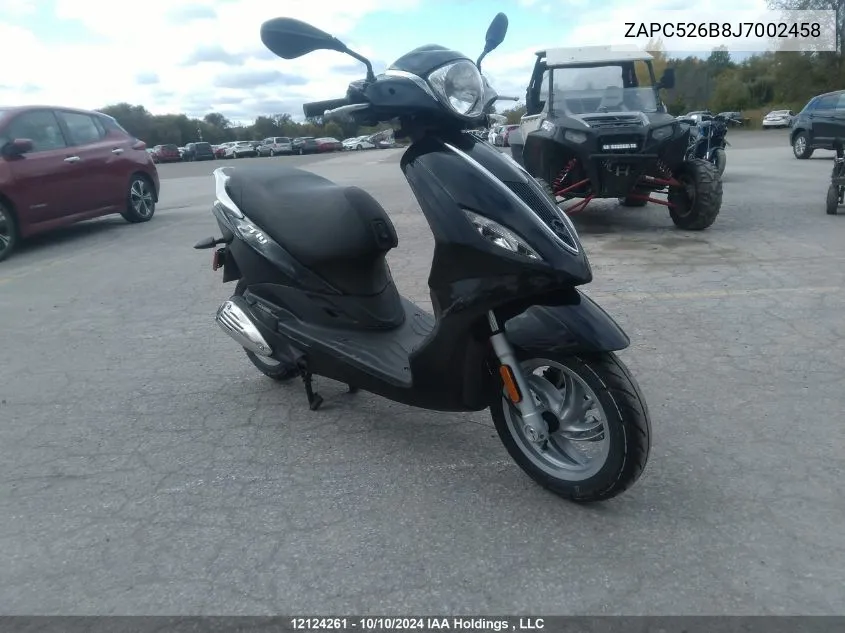 2018 Piaggio Fly 50 VIN: ZAPC526B8J7002458 Lot: 12124261