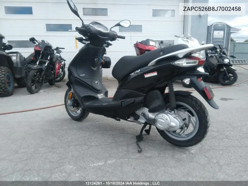 2018 Piaggio Fly 50 VIN: ZAPC526B8J7002458 Lot: 12124261