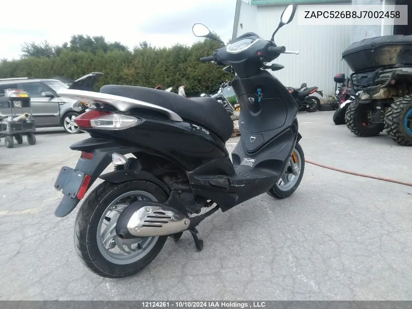 2018 Piaggio Fly 50 VIN: ZAPC526B8J7002458 Lot: 12124261