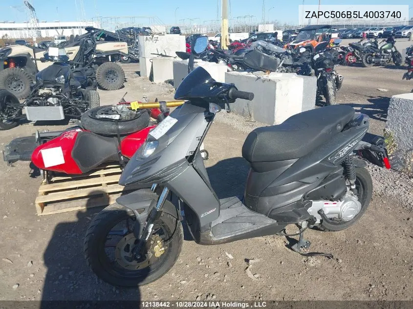 2020 Piaggio VIN: ZAPC506B5L4003740 Lot: 12138442