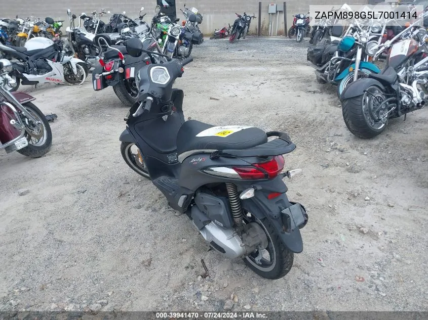 2020 Piaggio Liberty VIN: ZAPM898G5L7001414 Lot: 39941470