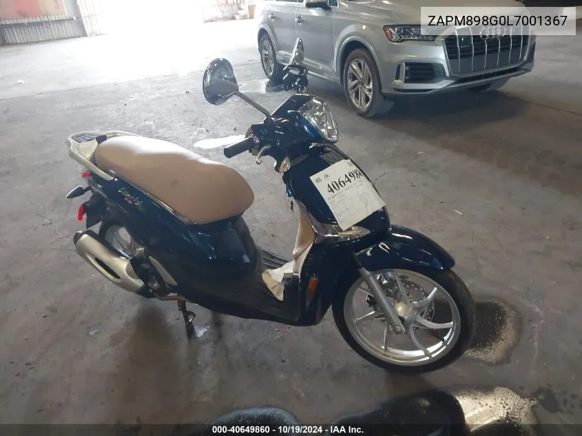 2020 Piaggio Scooter VIN: ZAPM898G0L7001367 Lot: 40649860