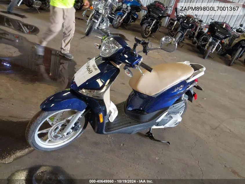 2020 Piaggio Scooter VIN: ZAPM898G0L7001367 Lot: 40649860