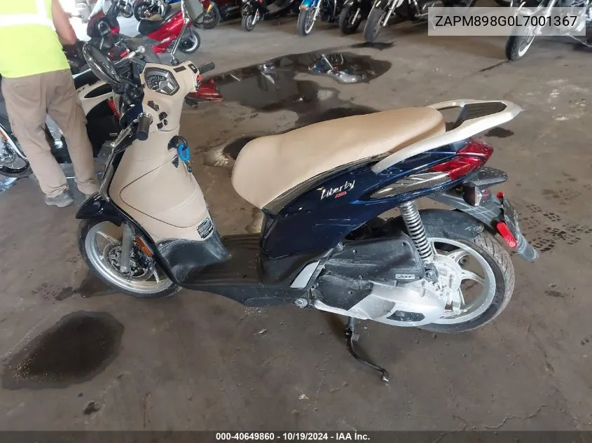 2020 Piaggio Scooter VIN: ZAPM898G0L7001367 Lot: 40649860