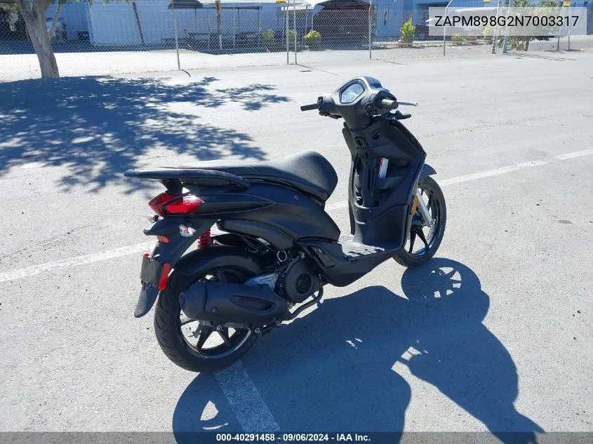 2022 Piaggio Liberty 150/150 S/150 Baci Perugina VIN: ZAPM898G2N7003317 Lot: 40291458