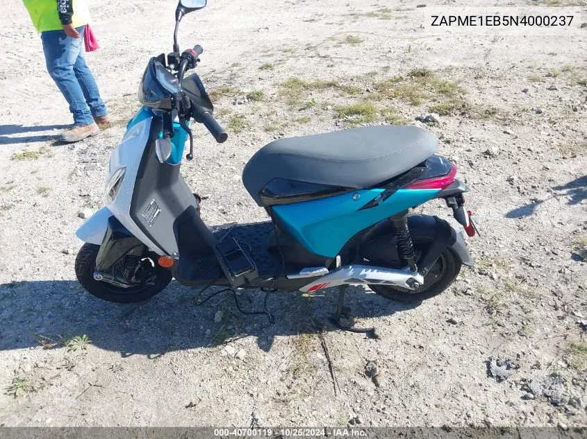 2022 Piaggio 1 Active VIN: ZAPME1EB5N4000237 Lot: 40700119