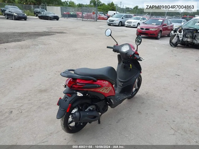 2024 Piaggio Liberty 150/150 S VIN: ZAPM898G4R7004863 Lot: 40531155