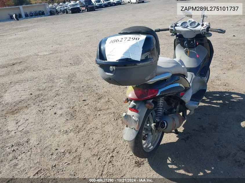 2007 Piaggio Bv 250 VIN: ZAPM289L275101737 Lot: 40627290