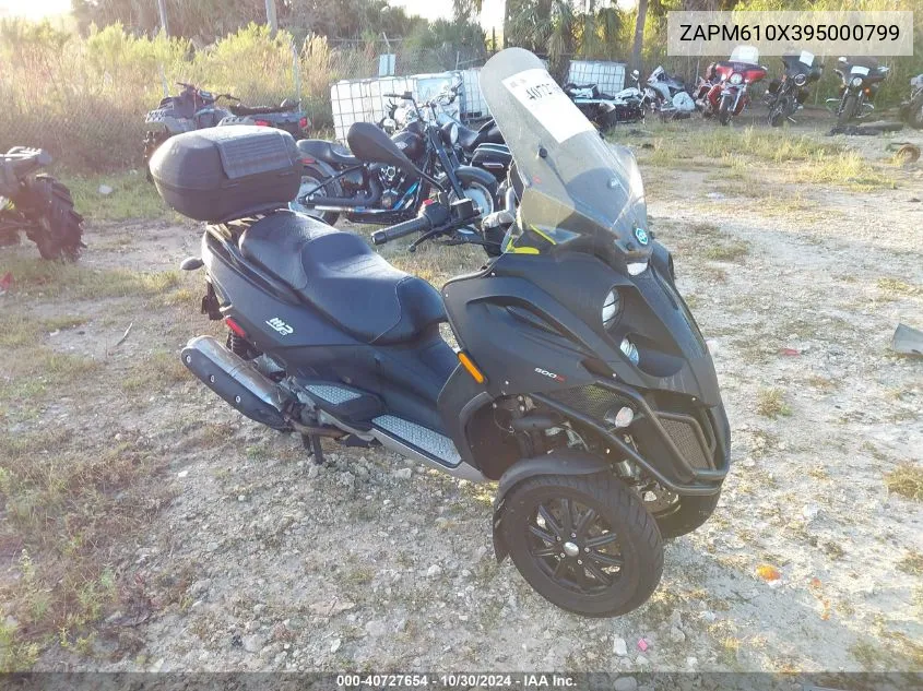 2009 Piaggio Mp3 500 VIN: ZAPM610X395000799 Lot: 40727654