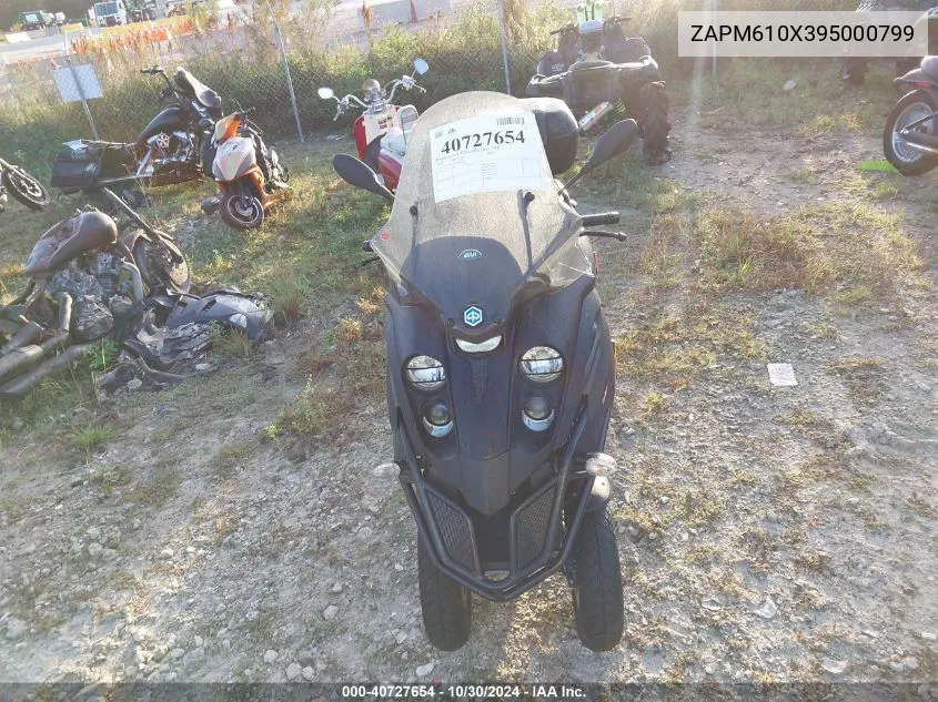 2009 Piaggio Mp3 500 VIN: ZAPM610X395000799 Lot: 40727654