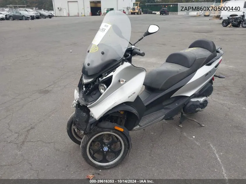 2016 Piaggio Mp3 500 Sport Abs VIN: ZAPM860X7G5000440 Lot: 39616353