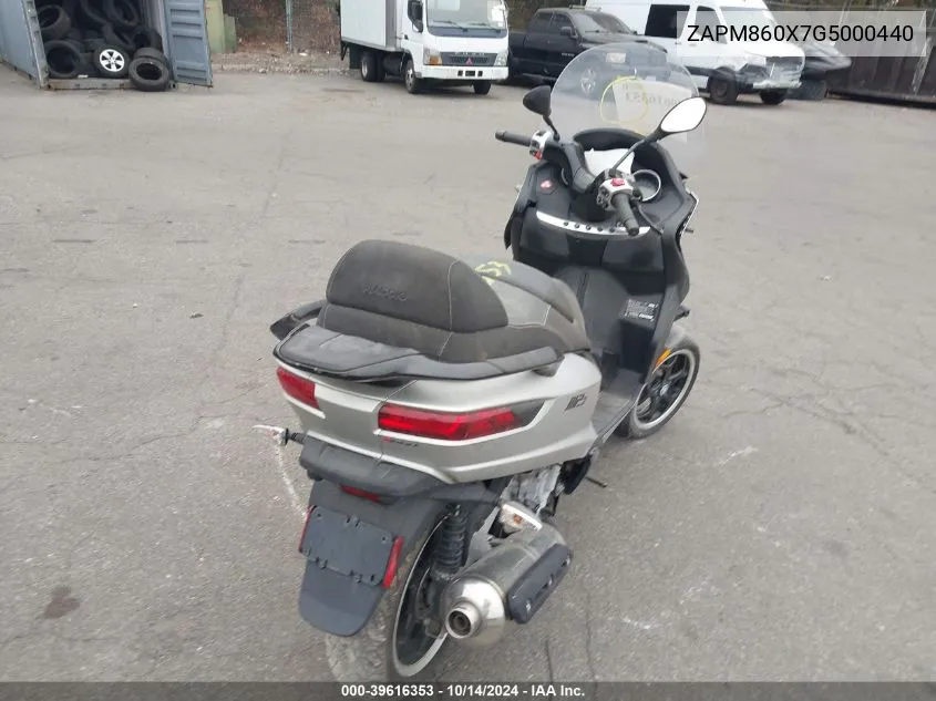 2016 Piaggio Mp3 500 Sport Abs VIN: ZAPM860X7G5000440 Lot: 39616353