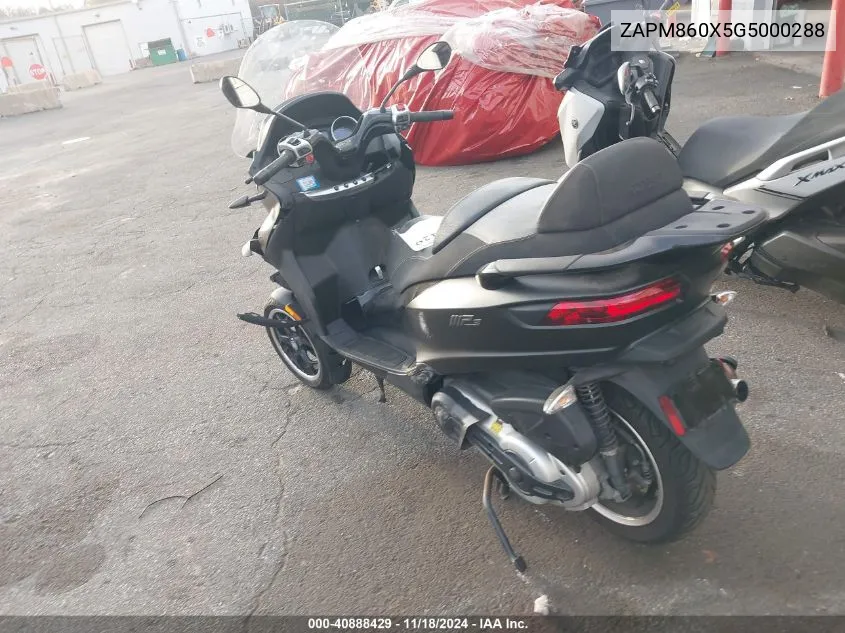 2016 Piaggio Mp3 500 Sport Abs VIN: ZAPM860X5G5000288 Lot: 40888429