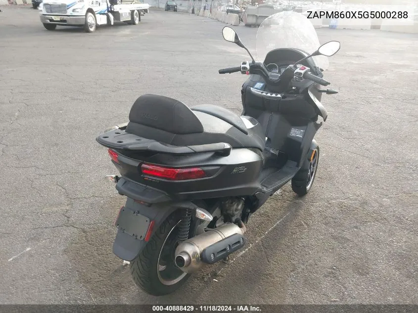 2016 Piaggio Mp3 500 Sport Abs VIN: ZAPM860X5G5000288 Lot: 40888429